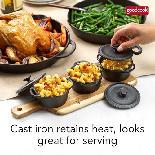 GoodCook Pre-Seasoned Cast Iron Mini Dutch Oven, Black, Small Dutch Oven Pot with Lid, Durable Cast Iron Cookware, Even Heating for Stews, Soups, and Baking, Oven Safe to 500°F by GoodCook - Image 6