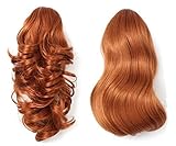 Onedor 15' Synthetic Fiber Curly Ponytail Hair Extension hairpiece with Clip-in Jaw Clips, Dual-Use...
