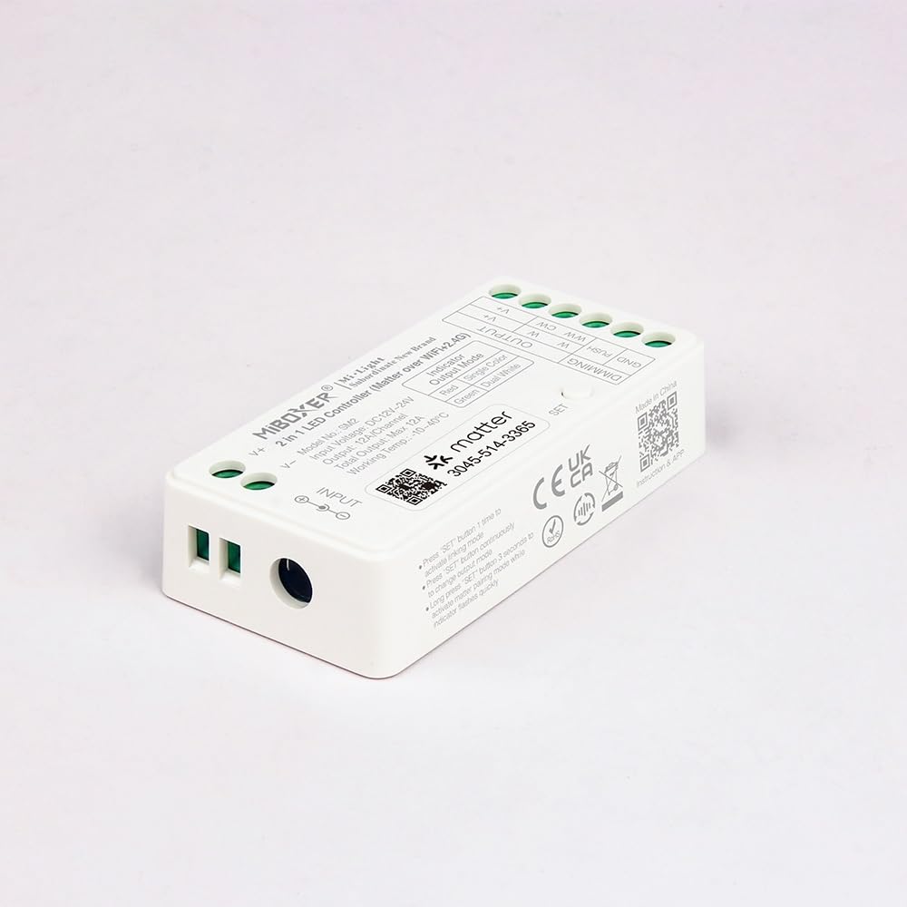 LGIDTECH SM2 Miboxer - Controlador de tira de luz LED 2 en 1 que importa sobre WiFi + 2.4 GHz, control de aplicación para smartphone directamente, compatible con Siri, Google Assistant, control de voz