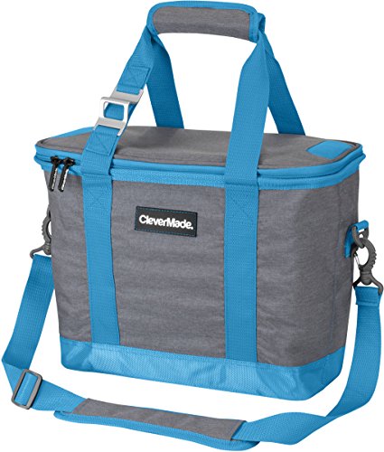 CleverMade Collapsible Cooler Bag with Shoulder Strap: Insulated Leakproof 30 Can Portable Soft