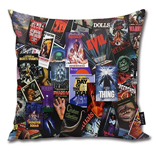 WKLNM Fundas de cojín Decorativas para el hogar con película de Terror Fundas de Cojines Cuadrados Decorativos