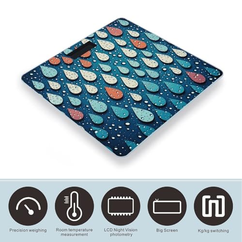Báscula digital de baño Water Drops Dots 26x26 cm vidrio templado miniatura 3