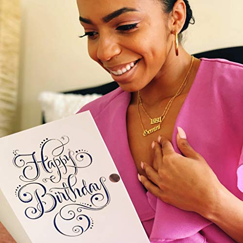 Capricorn Necklace For Women Zodiac Necklace Gold Old English Letter Astrology Constellation Horoscope Sign Pendant Necklace Birthday Gift #TOP4