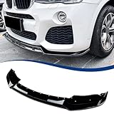XPHAZZ Front Lip Compatible with BMW (2015-2017) X3 F25 LCI (2015-2018) X4 F26 M-Sport Model ABS Gloss Black Bumper Air Splitter