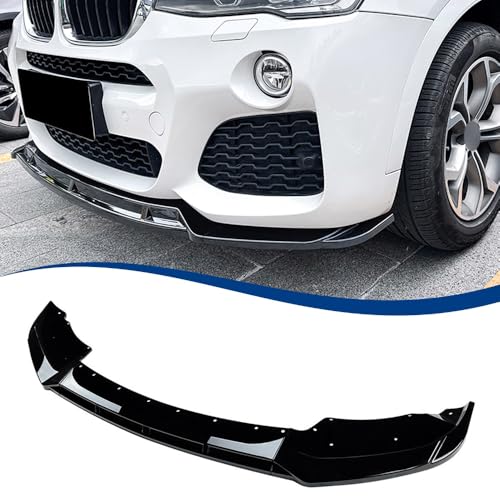 XPHAZZ Front Lip Compatible with BMW (2015-2017) X3 F25 LCI (2015-2018) X4 F26 M-Sport Model ABS Gloss Black Bumper Air Splitter
