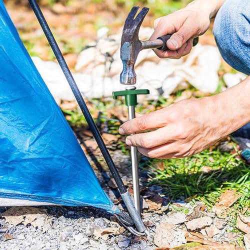 Eurmax USA 10-Pack Secure Protection Galvanized Tent Stakes,Rust-Proof Steel Canopy Anchors for High Winds,Heavy Duty Commercial Ground Pegs for Camping,Pop Up Tents&Gazebos - Includes 4x10ft Ropes by Eurmax - Image 7