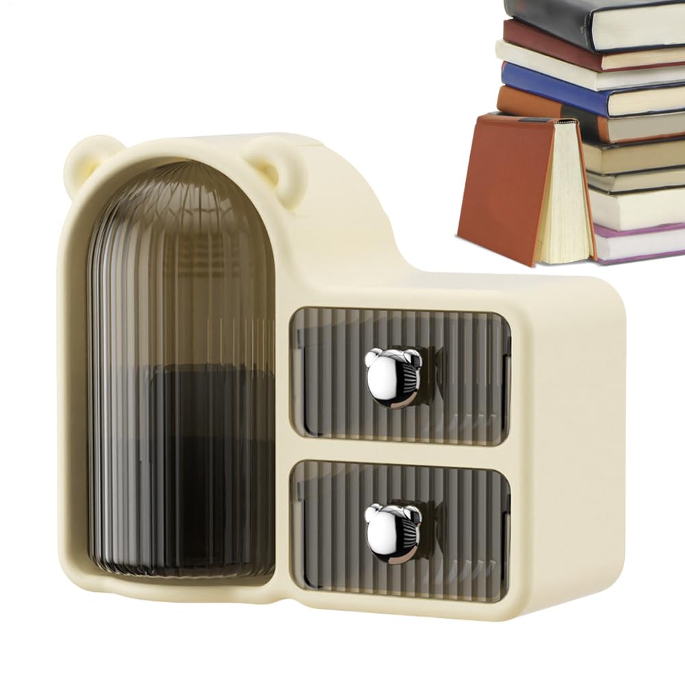 Rangement de fournitures avec tiroirs de bureau et porte-stylo rotatif à 360°