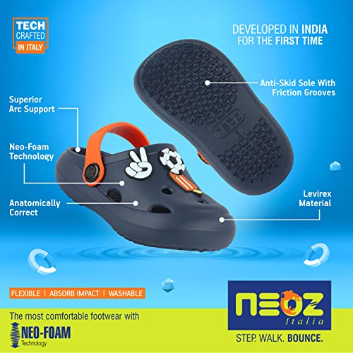 Image of NEOZ Casual Slingback Clogs for Kids with Soft Sole | Slip-On Breathable, Lightweight | Comfortable & Durable | Stylish Indoor & Outdoor Sandals Clogs for Kids