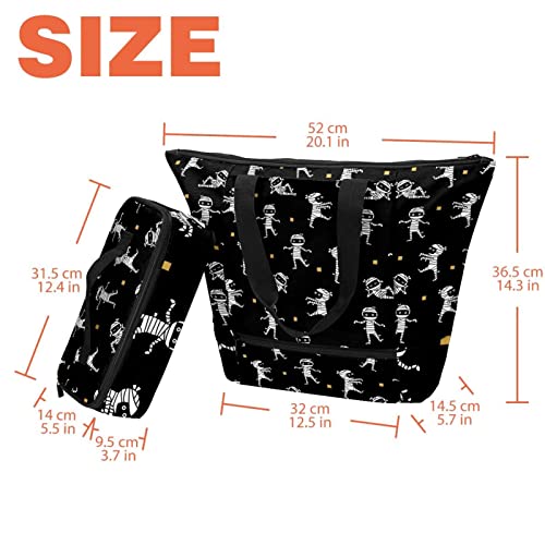 Sac fourre-tout Halloween squelette isolant pour transporter vos repas sans fuite