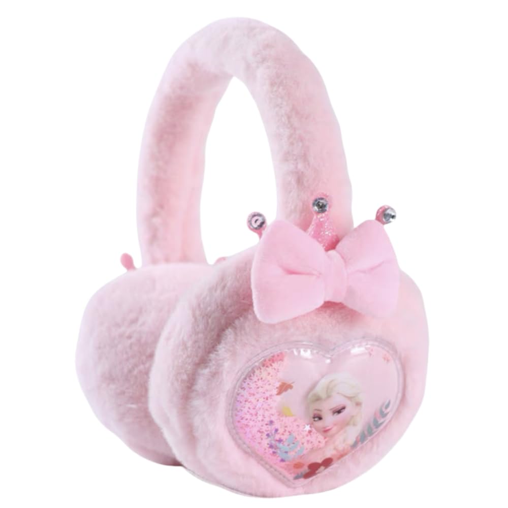ISABELLA MOON Kids Boy Girl Spider Elsa Earmuffs Winter Fleece Thermal Outdoor Warm Plush Ear Warmer (Elsa Pink)