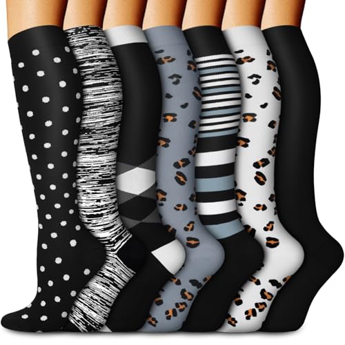 Image of Aoliks Medical Compression Socks for Women & Men, Support Knee High Socks for Running,Nurses,Travel