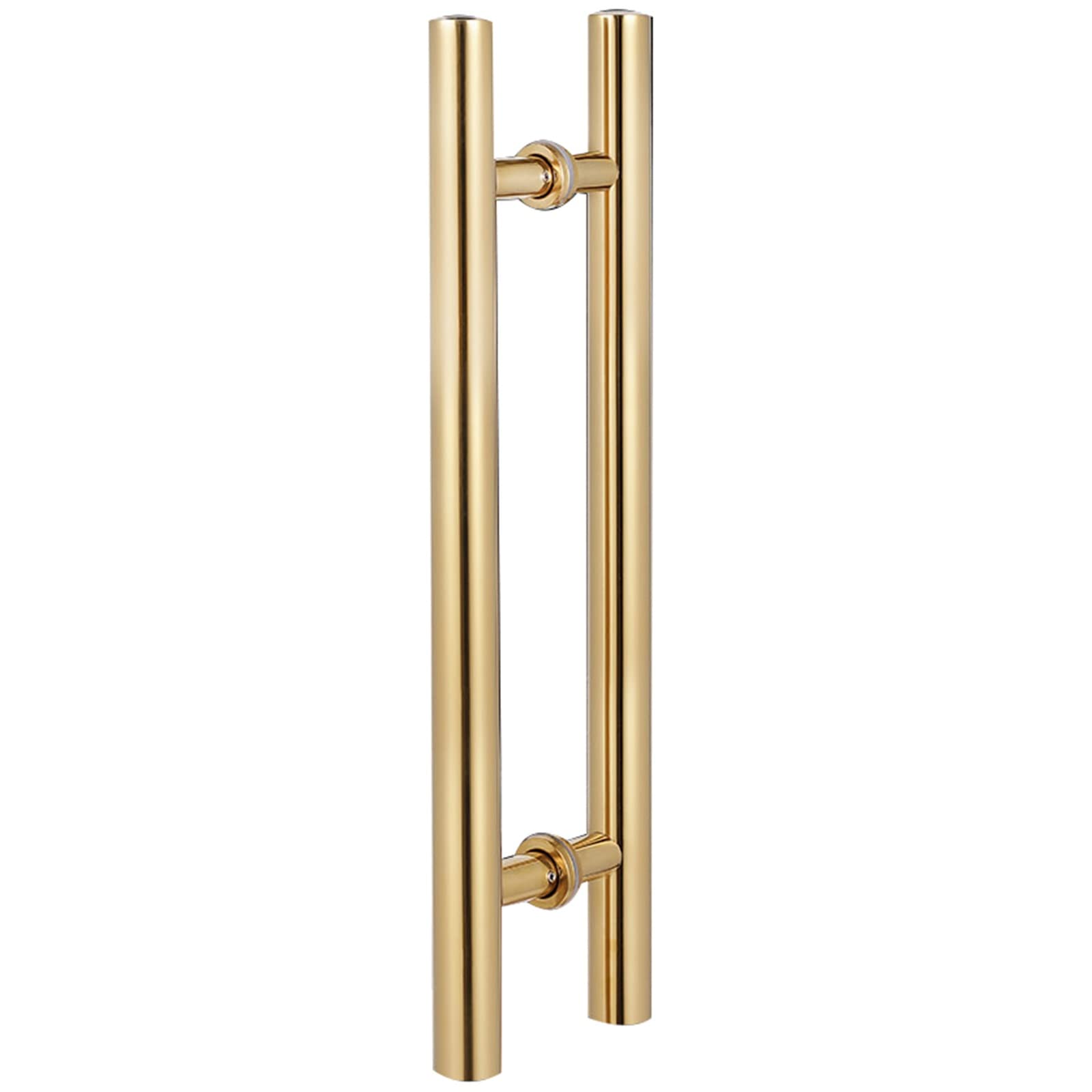 Poignée de porte de douche en forme de H en verre or brillant pour salle de bain