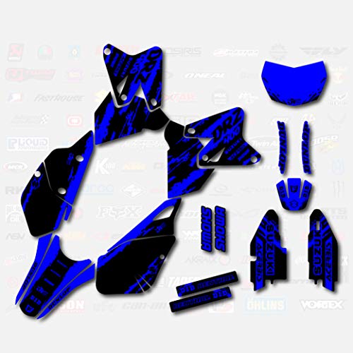 Boston Decal Works Black & Blue Slick Graphics Kit fits Suzuki DRZ400SM Drz400s drz400 Supermoto DRZ