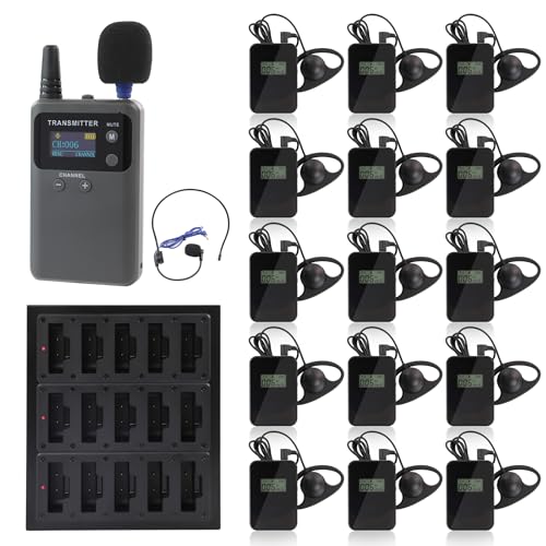 LOUKIENE Wireless Tour Guide System, Tour Guide Microphone and Speaker, Tour Guide Headsets 1...