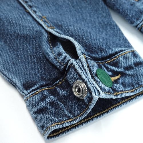 KIDSCOOL SPACE Boys Denim Jacket,Little Big Kids Simple Design Colored Buttons Jean Coat4