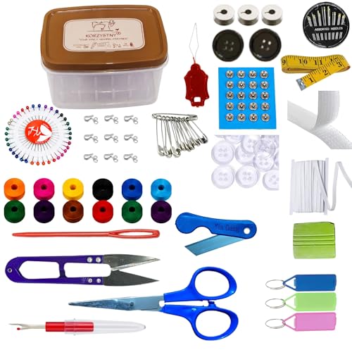 Image of 217 Pcs. 24 Reel Spools Thread Box Set for Sewing Machine | Sewing Thread Storage Box Organizer with Accessories | Reel Box, Bobbin Organizer, Sui Dhaaga Dabbaa | Sewing Kit for Home Tailoring & Thread Storage