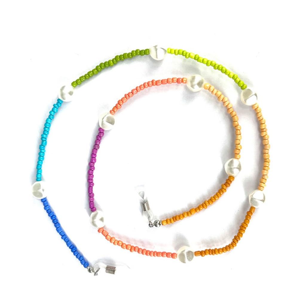 Chaîne de lunettes perles acryliques avec cordon de masque anti-perte ludique