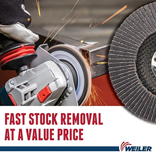 Image of Weiler 31347 Wolverine 4-1 /2 inch x 7 /8 inch Arbor Hole Abrasive Flap Disc, 120 Grit Zirconia Alumina, Bevel Type 29, Phenolic Backing, Standard Density, (Pack of 10)