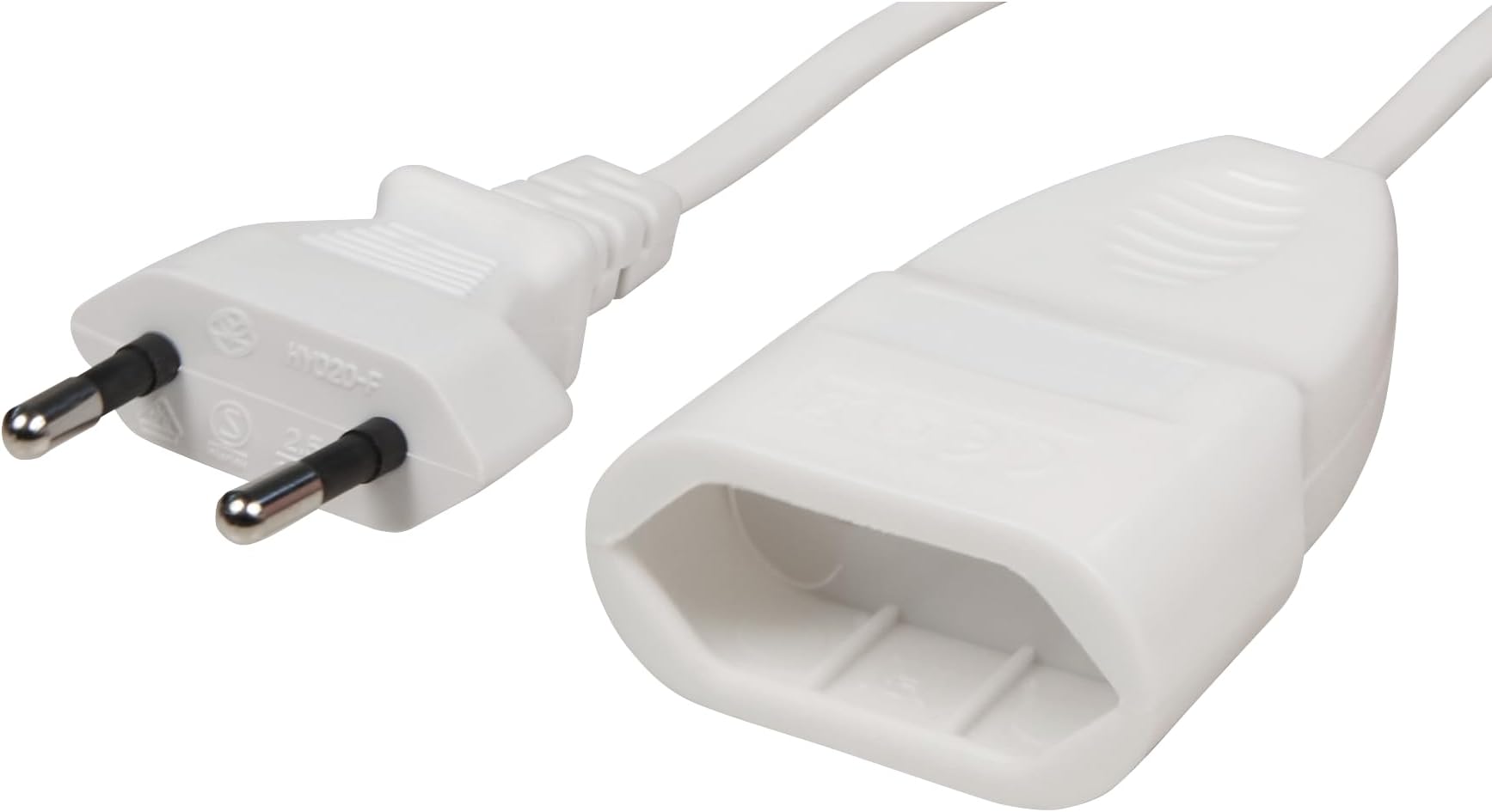 5x Euro Flachstecker Kupplung Weiß - 230V Schraubanschluss