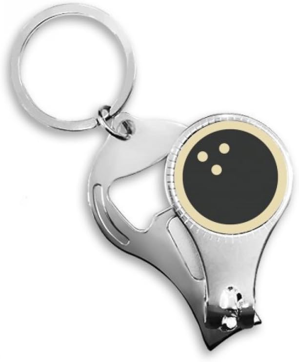 Bowling Sport Simple Geometry Pattern Nail Clipper Ring Key Chain
