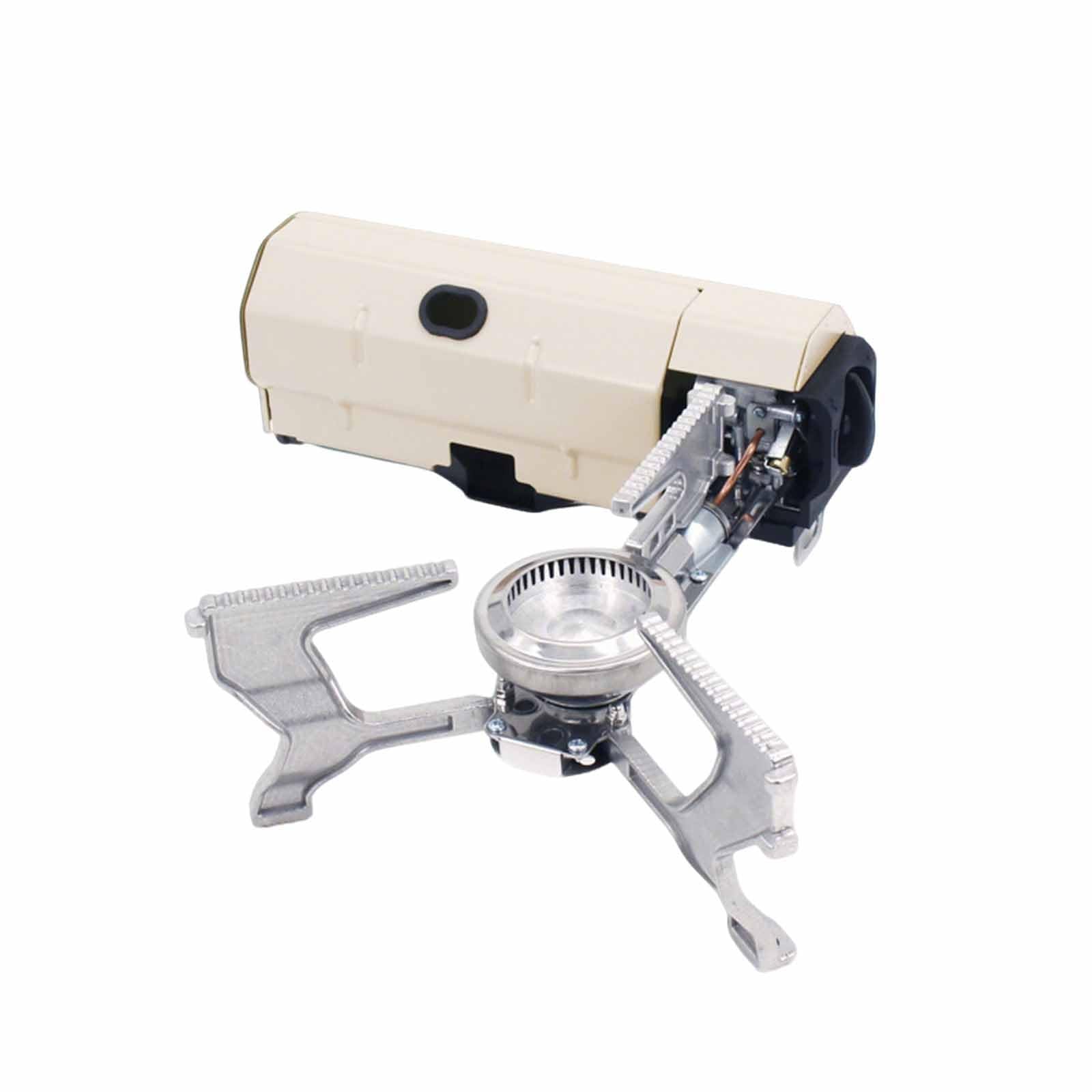 Réchaud de camping pliable | Brûleur à gaz compact 2600W | Compatible cartouches butane standard | Idéal randonnée, pique-nique, urgence(White)