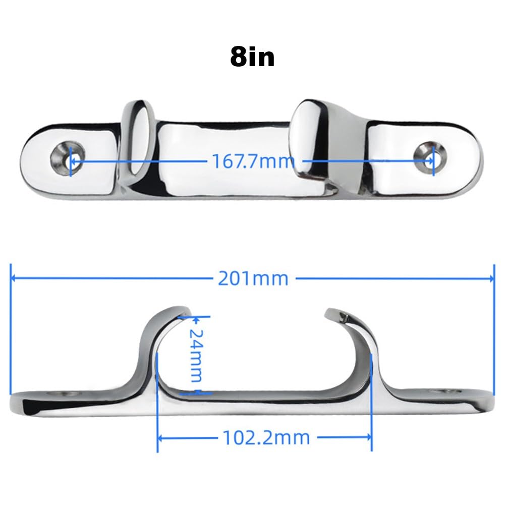 FUBESK 316 Acciaio Inox Barca Corda Guida Linea Tacchetto Dritto Passacavo Bow Chock Yacht Deck Cavo di Fissaggio Argento 10,2 cm