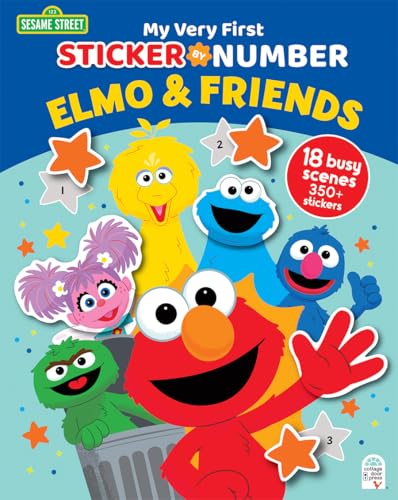 Sesame Street Elmo & Friends - My Very First Sticker by Number Activity Book for Kids, Includes Pull-Out Pages and 300 Stickers, Toddlers and Kids