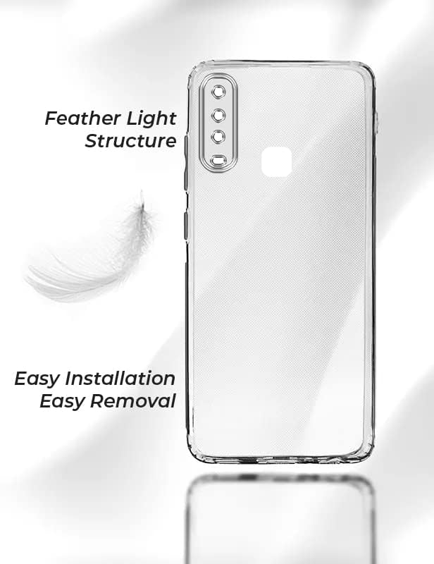 Image of Jkobi Back Case Cover for Vivo Y12 | Y15 | Y17 (Silicone Clear Shockproof Case with Camera Protection and Dust Plugs | Transparent)