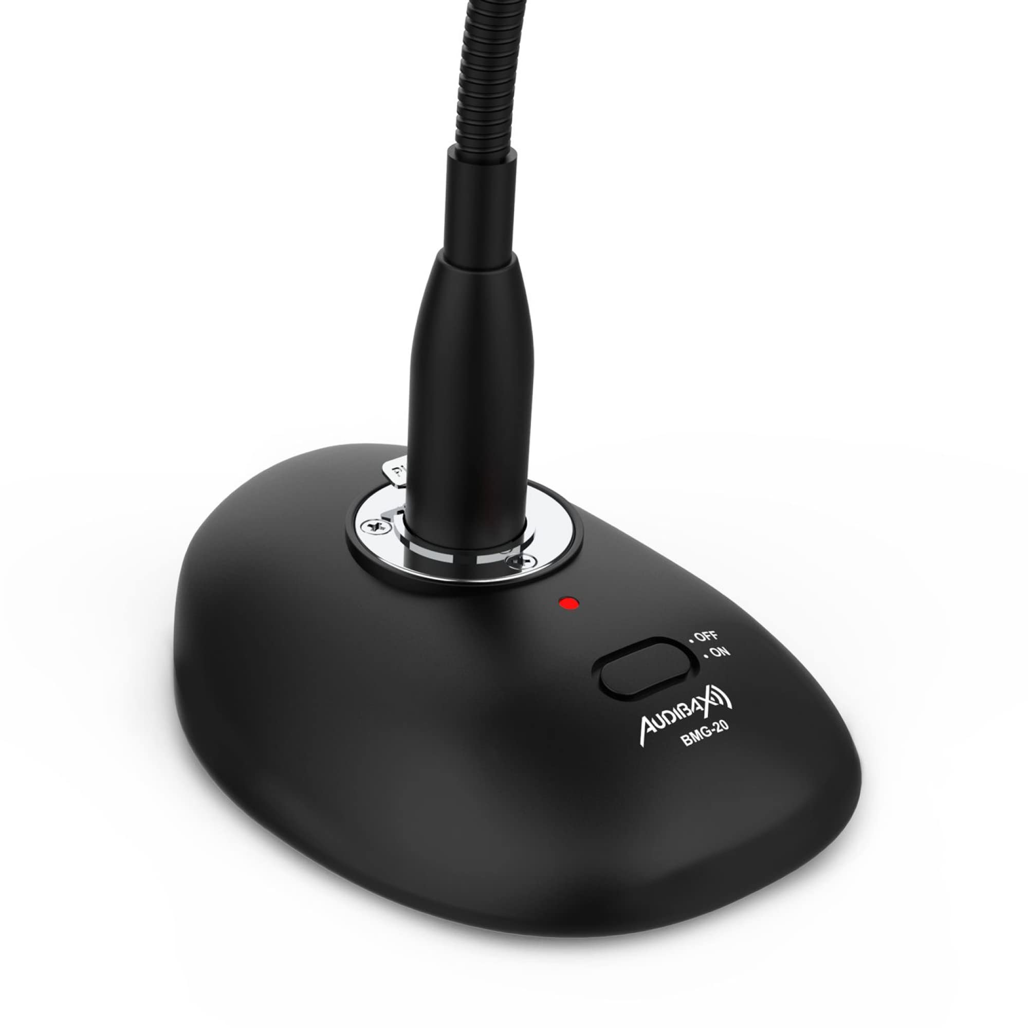 Audibax BMG20 - Microphone de Conférence - Microphone à Condensateur Cardioïde - Distance de Réception du Son 50 cm - Comprend Le Microphone, Le Câble et la Bonnette - Bouton on/Off - Connexion XLR
