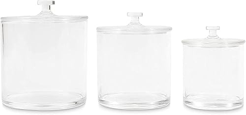 Miniatura 3 de Juego de tarros acrílicos, recipientes de plástico con tapas (paquete de 3)