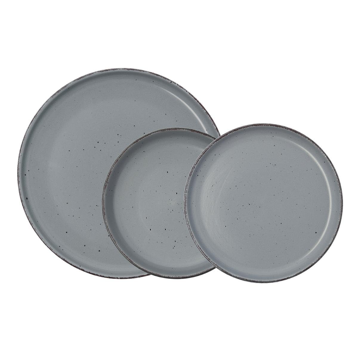 Quid Duna Service de table en céramique 12 pièces 4 personnes Gris