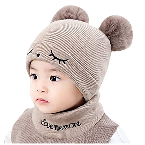 Girls Knitted Plush Beanie Warm Cap 