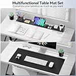 KDD Pad à clé de souris avec ensemble d'organisateur magnétique, 6 en 1 Tapis de bureau avec accessoires de rangement DIY Caractéristiques pour le support de téléphone / tablette / support de cup / carte / support Pen / gestion de câble pour les accessoires de bureau