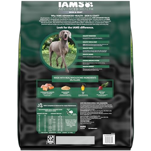 IAMS-Advanced-Health-Skin-Coat-Chicken-and-Salmon-Recipe-Adult-Dry-Dog-Food-36-lb-Bag-Brown IAMS Advanced Health Skin Coat Chicken and Salmon Recipe Adult Dry Dog Food 36 lb Bag Brown