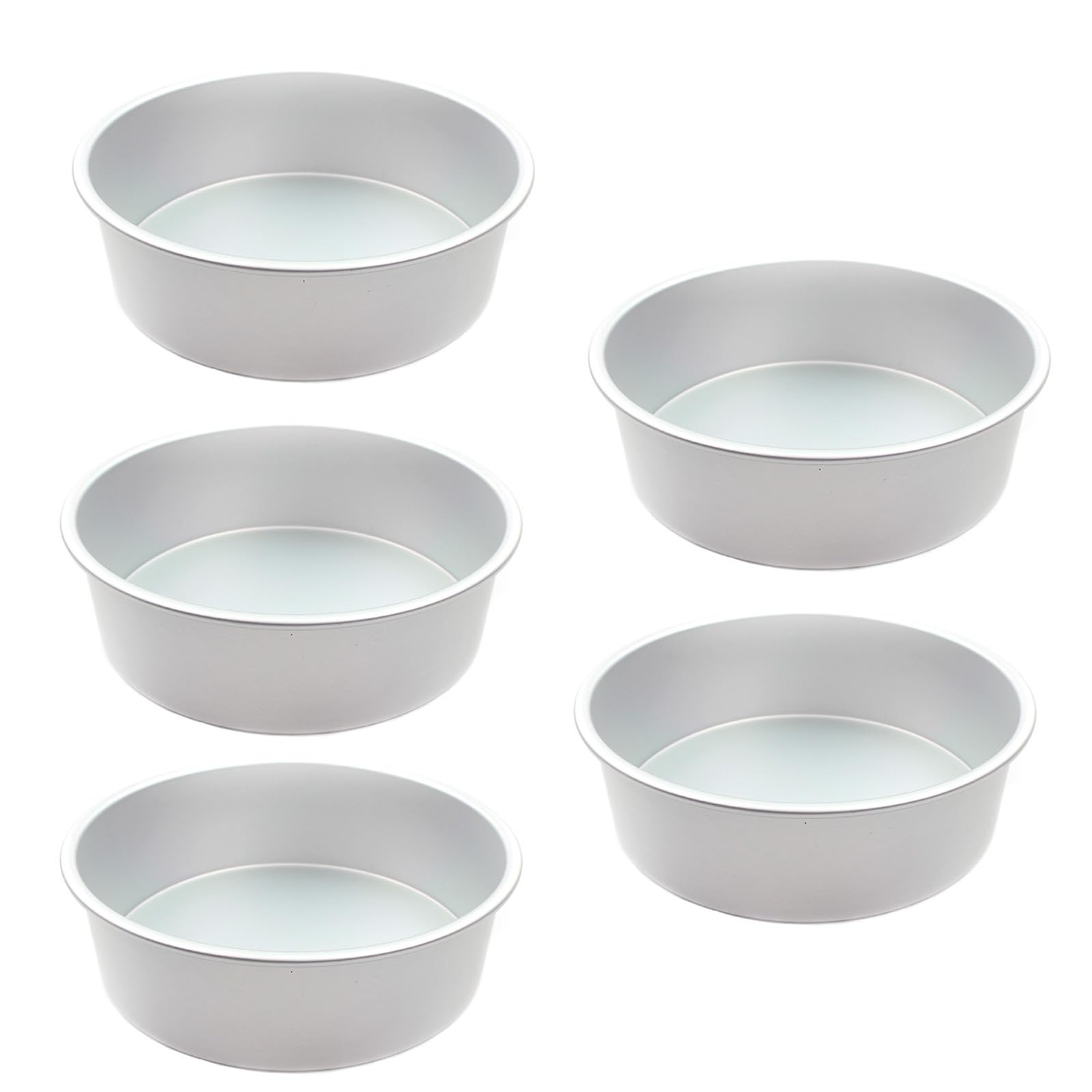Xinsheinelry 5pcs Aluminium Alloy Small Cake Pans for Home Baking Parties Cheesecakes Nonstick Household Cupcake Bakewares Baking Tool