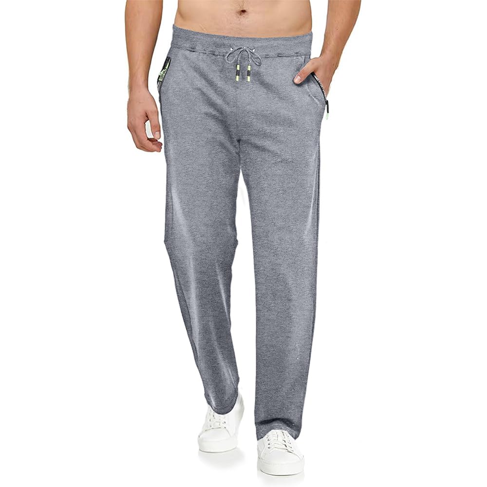 Tansozer Pantaloni Sportivi Uomo Cotone con Tasche Zip Elastico in Vita con Coulisse
