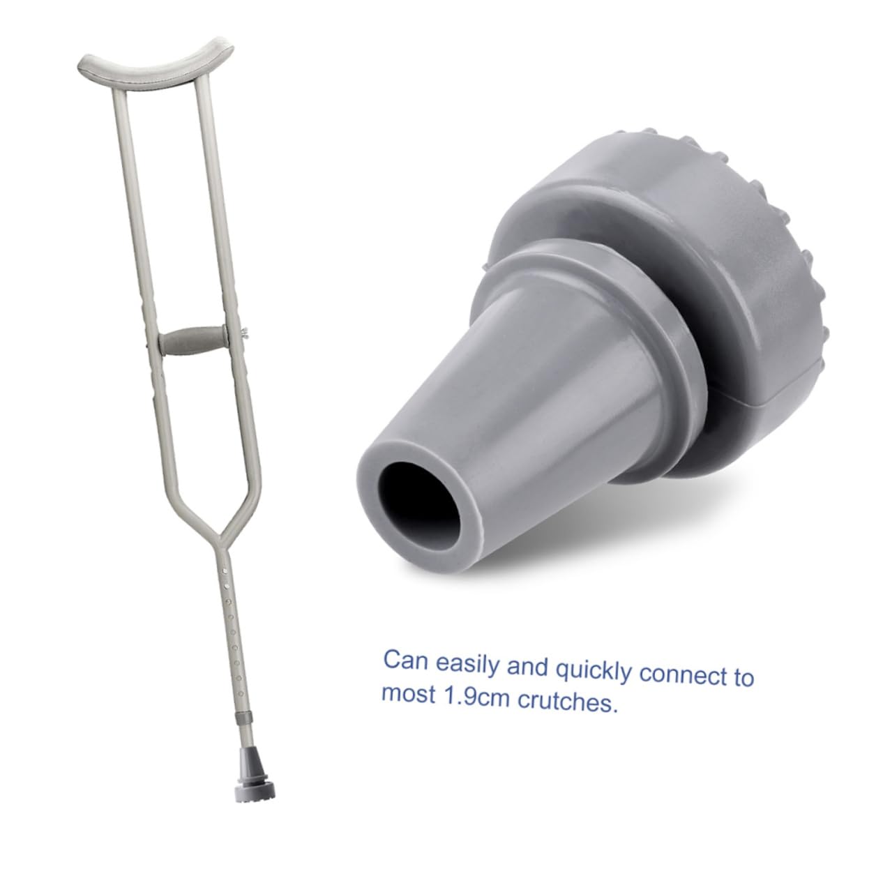Didiseaon Pole Tips for Walking Sticks Grey Anti-Slip Crutch Feet Easy Install Removal