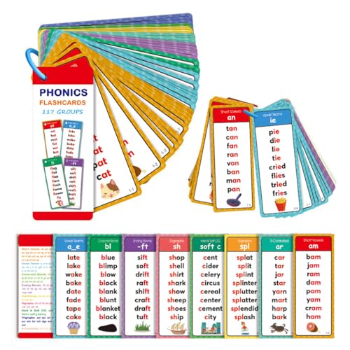 Image of SNOWIE Soft Phonics Flash Cards for Baby, 60 Cards with 117 Phonics Groups