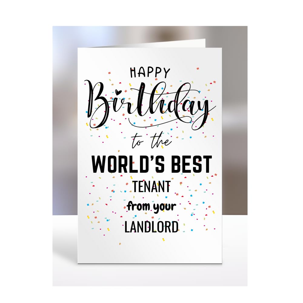 TENANT birthday card from LANDLORD, gifts for men, women, greetings card, happy birthday presents for, A5-84b_175