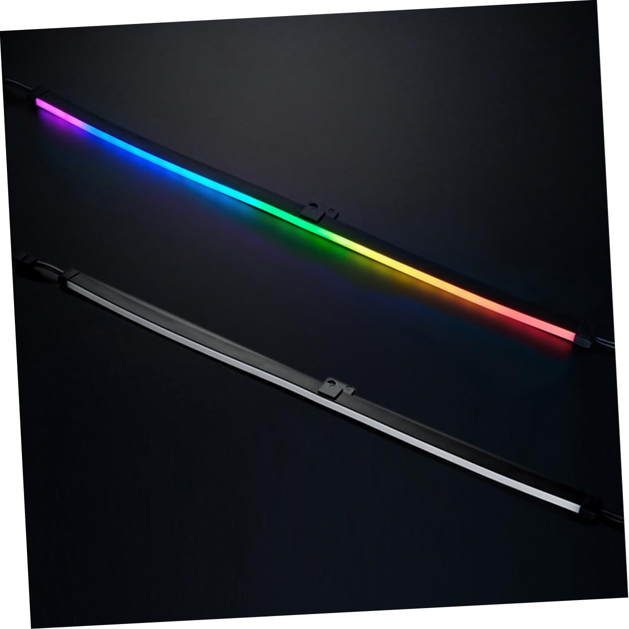 HEMOTON 2pièces Éclairage Pour Châssis Ordinateur Barres Lumineuses Led Rgb Décoratif Pour Pc Accessoires Pour Boîtier Ordinateur Lampe Flexible