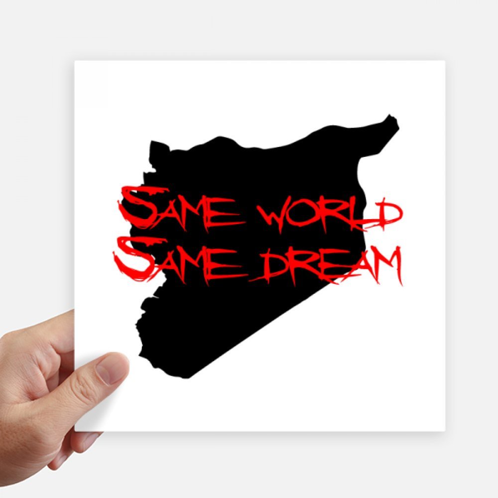 Autocollant syriaque même monde même rêve, grand sticker carré pour mur et valise 4Pcs