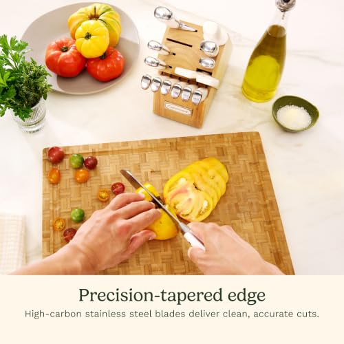 Cuisinart 15-Piece Knife Set with Block, High Carbon Stainless Steel, Forged Triple Rivet, White, C77WTR-15P - Image 2