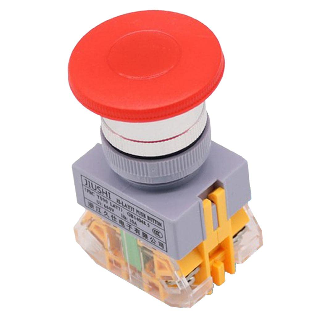 CALANDIS® 1pc 22mm Emergency Stop Mushroom Head Push Button Box Reset PVC Red-image-23