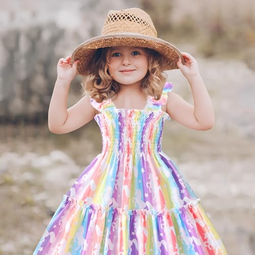 Little Girls Dress for Toddler Fairy Dresses Baby Kids Rainbow Princess Dress Kids Beach Sleeveless Sundress 2-7 Years2