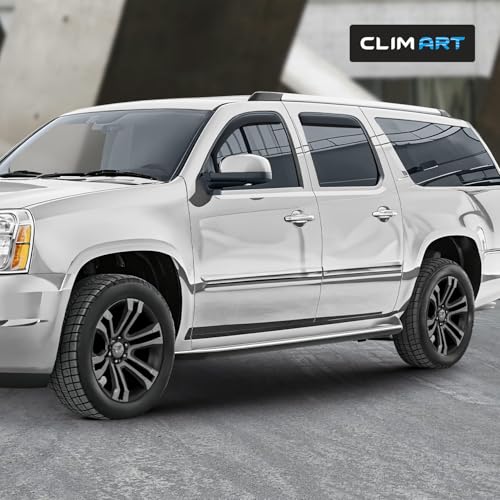 Image of CLIM ART in-Channel Incredibly Durable Rain Guards Compatible with GMC Yukon XL 2500 2007-2013, Original Window Deflectors, Vent Window Visors, Vent Deflector, 4 pcs. - 607188