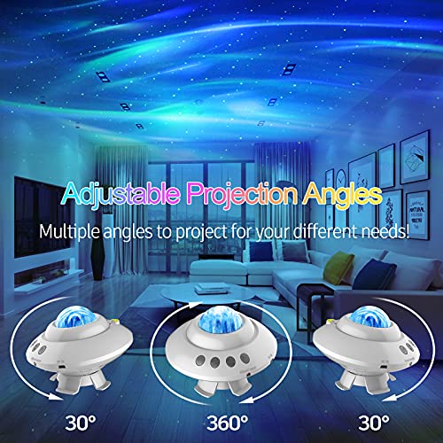 Ixi Aurora Star Projector, Night Light Projector With 14 Lighting Effects, Remote Control Ufo Shaped Galaxy Projector Night Light With Bluetooth Speaker, Timer & Voice Control For Gift, Kids' Bedroom #TOP4