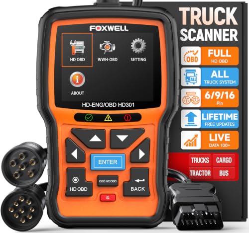 Complaint 8 FOXWELL HD301 Heavy Duty Truck Scanner, Full System Diesel Scan Tool with 6/9/16 Pin, 2 in 1 Code Reader for Trucks & Car Engine, Diesel Diagnostic Tool for Cummins, Paccar, Caterpillar