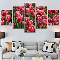 SIGNWIN 5 Panel Canvas Wall Art Modern Art for Home Decorations Ready to Hang - 60