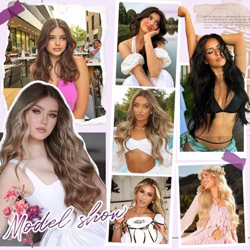 Image of Clip in Hair Extensions Real Human Hair 18 inch 100g /3.6oz Straight Seamless Invisible Human hair Extensions Clip ins for Women Double Weft 8pcs #4-Chocolate Brown