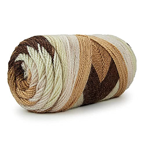 Image of Ganga Acrowools Spectrum Supersoft Knitting & Crochet Yarn | 100% Acrylic Wool Ball. Self patern Soft Hand Knitting Fancy Yarn to unleash creativity, perfect for Art & Craft, babywear, baby blanket, sweaters, ponchos, mufflers, socks, caps; threads works best with crochet hook needle; Avialable in multicolor (Pack of 1 ball = 100 grams).:; - (Cream Brown - STP002)